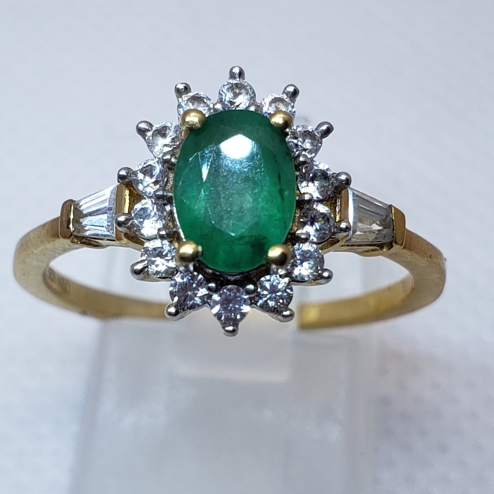 NWOT Genuine Kagem Zambian Emerald  Sunburst Ring